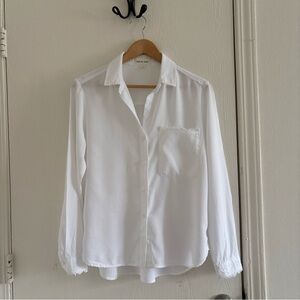 Cloth & Stone Women’s White Button Front Shirt 100% Tencel Lyocell Size Small